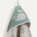 Whale Pattern Embroidered Towel Set - 70x140cm + 80x80cm