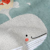 Whale Pattern Embroidered Towel Set - 70x140cm + 80x80cm