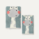 Giraffe Patterned Velour Towel Set - 70x140cm + 50x90cm