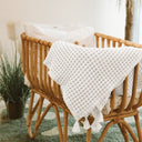 Waffle White 100% Organic Cotton Baby Blanket 90 x 120 cm